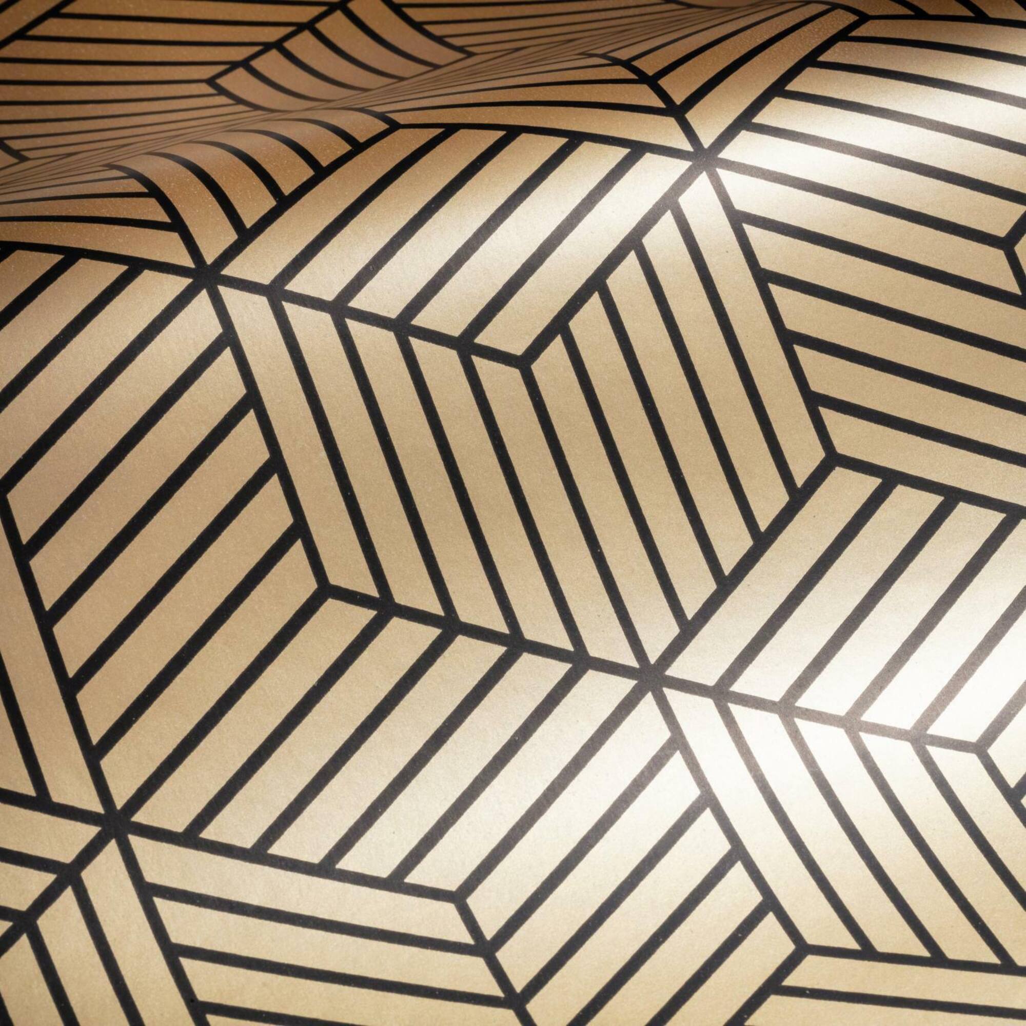 RoomMates Stripped Hexagon Peel & Stick Wallpaper